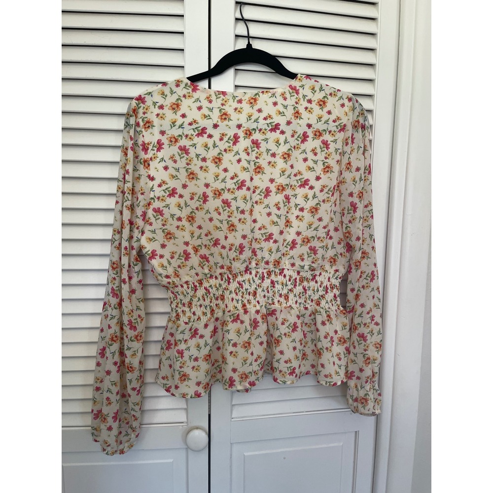 Lost + Wander Floral Smocked Cottagecore Coquette Girlhood Top - Picture 5 of 10